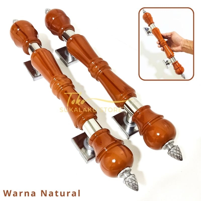 (2biji) handel pintu rumah model antik/tarikan pintu rumah 2 pintu/gagang pintu rumah panjang 40cm k