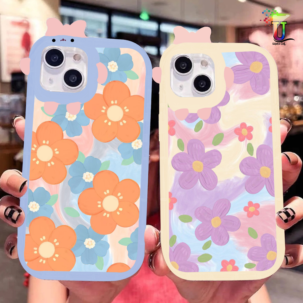 CUSTOM SOFT CASE SILIKON CASING FRAME KAMERA KARAKTER PITACU CUSTOM RAINBOW FLOWER SAMSUNG A03S A03 