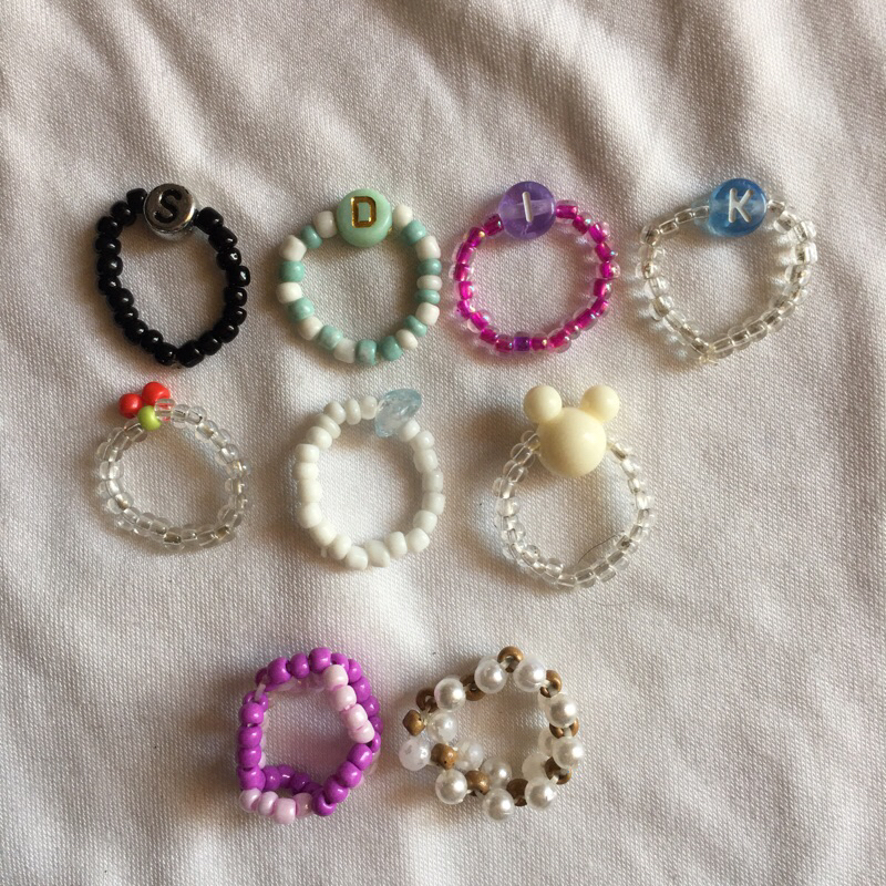 RING BEADS INISIAL | CINCIN MANIK HURUF ALPHABET | CINCIN BEADS KOREA | KOREAN RING BEADS