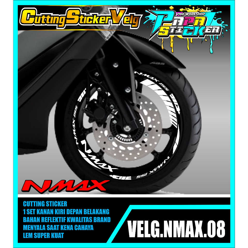 STIKER VELG NMAX CUTTING STICKER VELG CUTTING VARIASI NMAX  LIS BAN/VELG 08