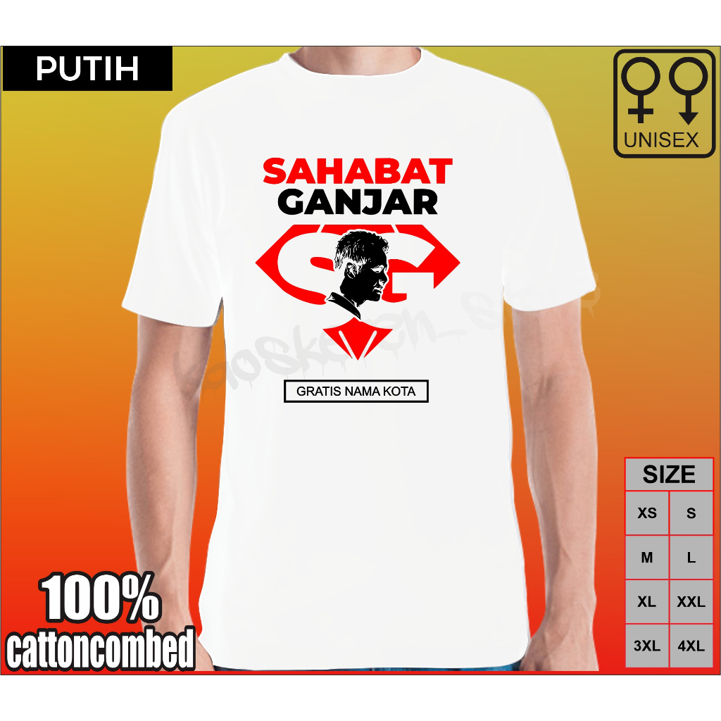 baju kaos ganjar pranowo presiden 2024 kaos sahabat ganjar