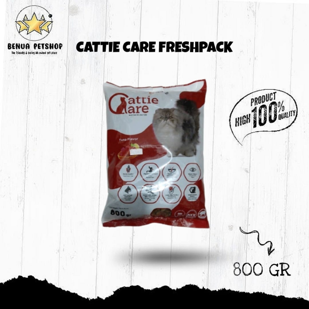 makanan kucing kering CATTIE CARE FRESHPACK TUNA 800 GRAM