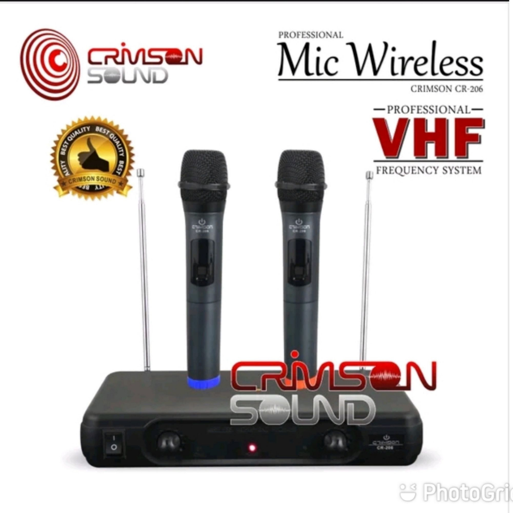 Mic wireless Crimson vhf 2 Mic dilengkapi display