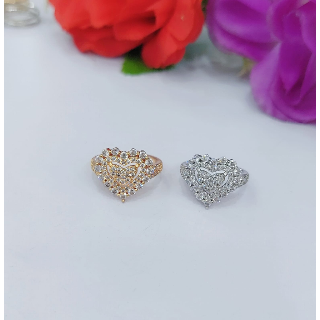 Cincin Xuping Mata Full Lapis Emas Perhiasan Wanita R620 621