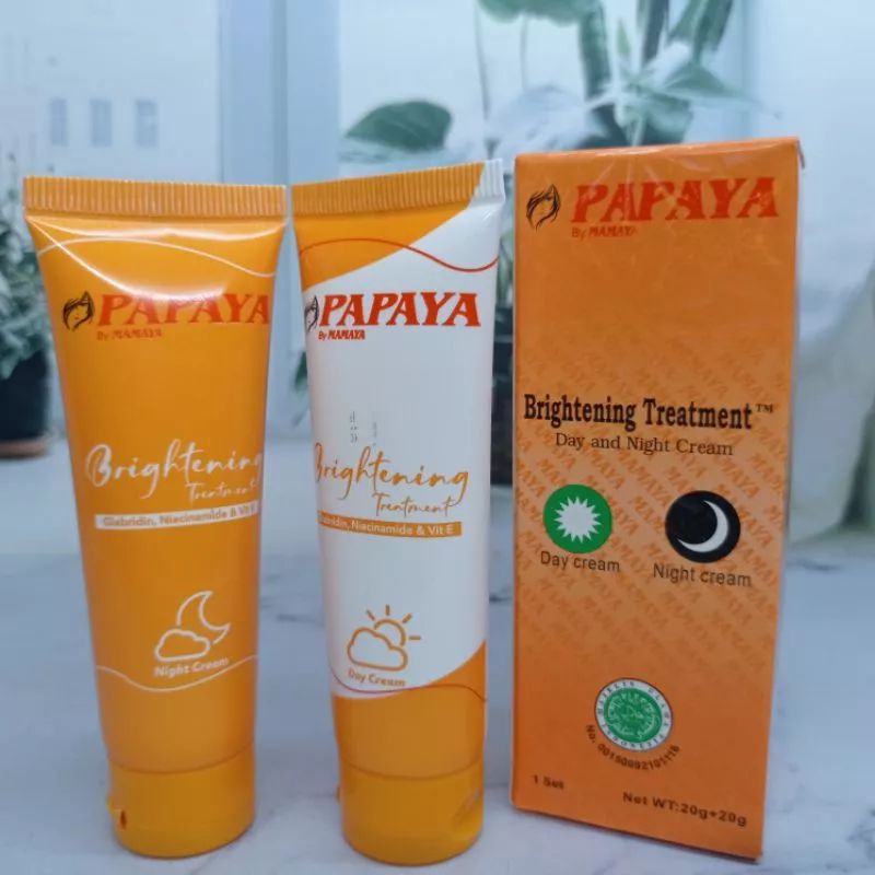 3in1 Paket Cream Papaya by Mamaya (Facial Wash Cream Siang &amp; Malam)