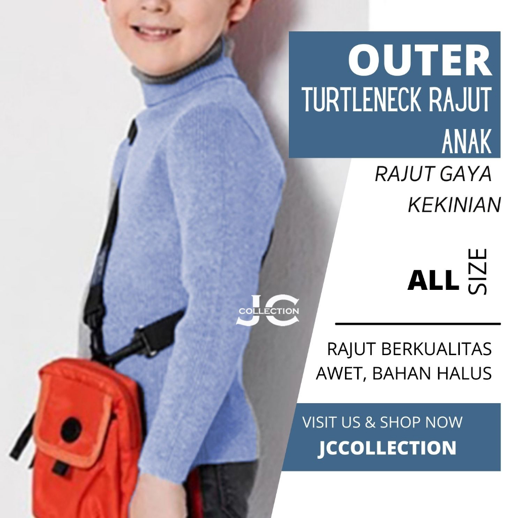 Sweater Rajut Turtleneck Anak Korea Umur 7 Thn – 13 Thn / Teens Kids Turtleneck - Jojo - JCColections