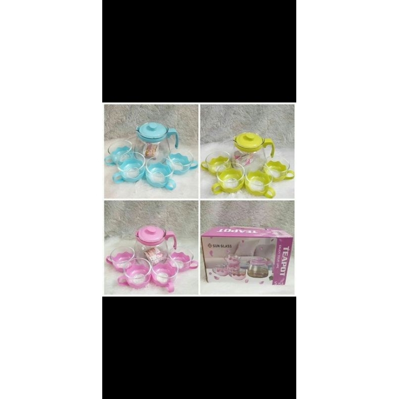 Tea Pot Kaca/Gelas Teh Set