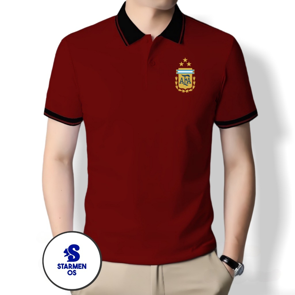 Kaos Wangki Polo Atasan Tshirt Pria Kerah Wangki Big List LOGO ARGENTINA 3 STAR