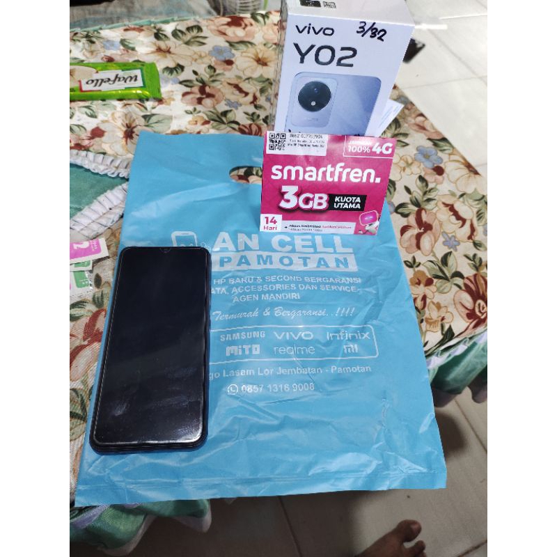 handphone vivo Y02 ram 3/32