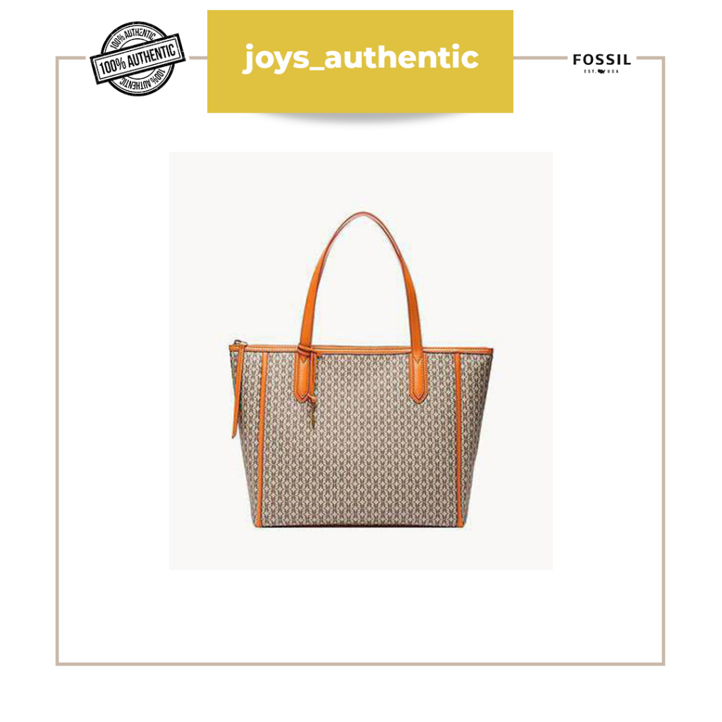 Tas Wanita Fossil Sydney Tote Oranye Orange Woman Bag Authentic Original