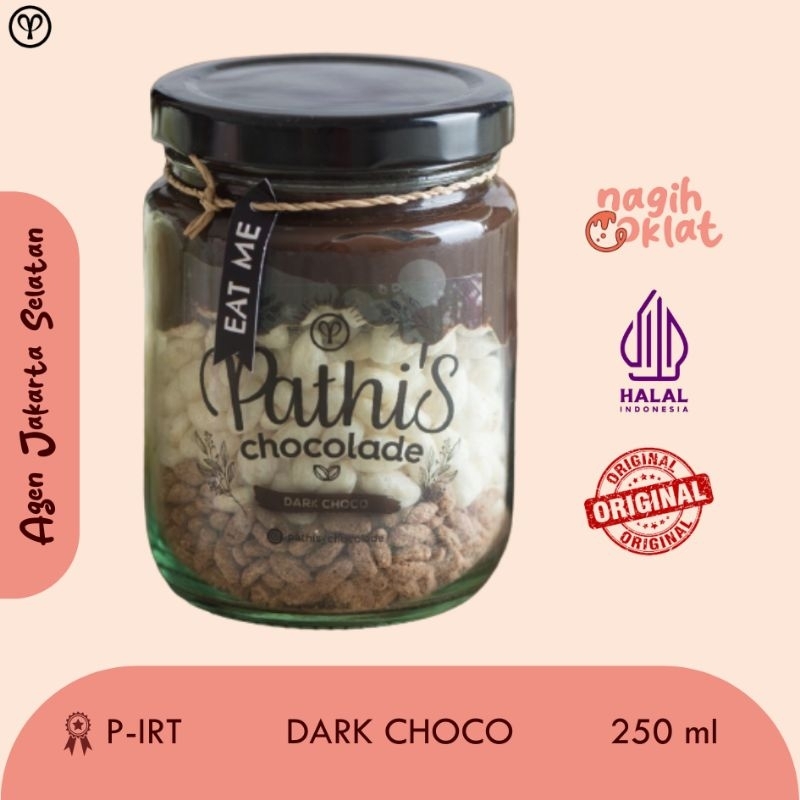 

Pathis Chocolade Dark Choco (Cemilan cokelat lumer - Choco crunchy in jar) - @nagihcoklat