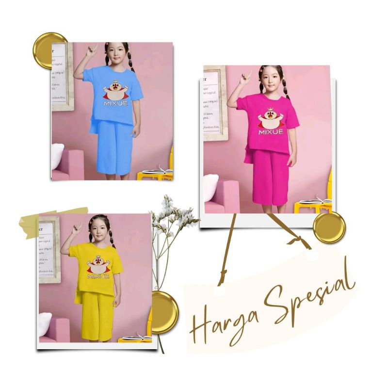 Setelan Baju Anak Perempuan Setelan Viral Anak Perempuan Mixue