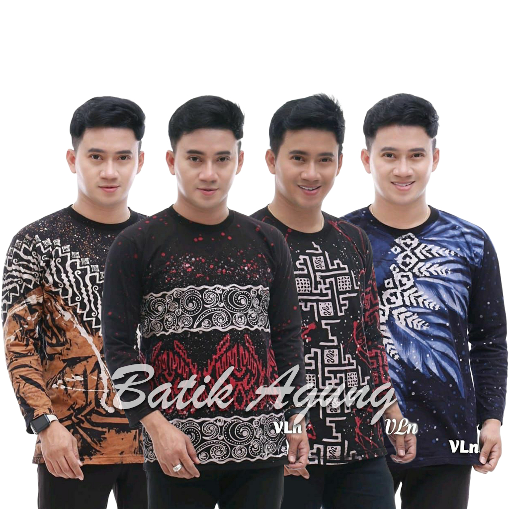 Kaos Distro Batik Lukis Pria Katun Adem Premium / Kaos Batik Pekalongan Murah / Baju Distro Batik