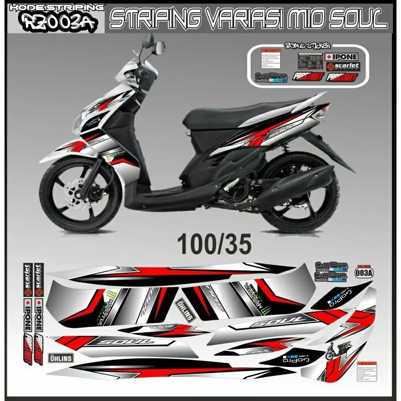 striping Mio Soul MX Mio Soul z stiker Thailand Yamaha Mio Soul variasi custom