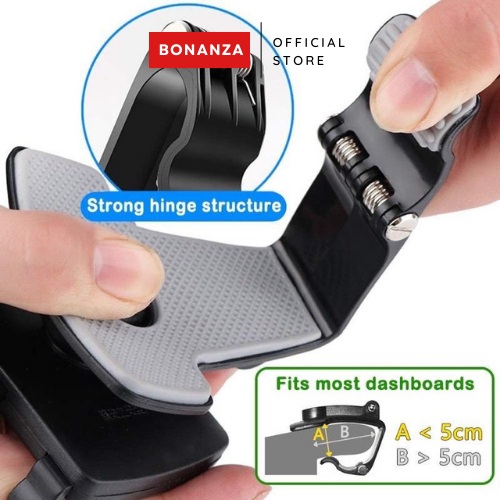 Car Phone Holder HP Mobil 4 in 1 HD35 Jepit Dashboard Universal Rearview 360 Degree Rotation