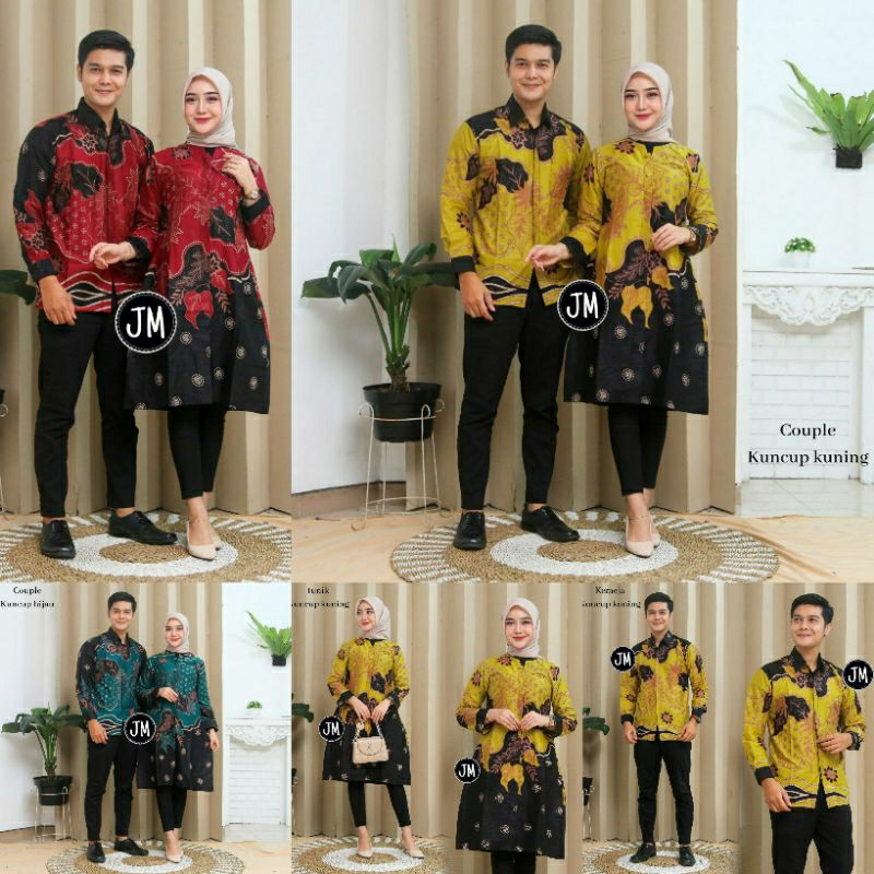 BATIK COUPLE SERAGAM KANTOR ATASAN TUNIK KEMEJA BAHAN KATUN HALUS PREMIUM UKURAN M L XL XXL