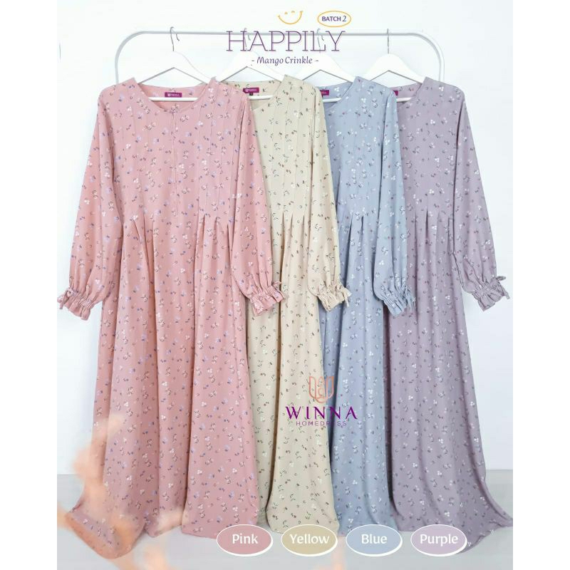 [READY] HAPPYLY DRESS AFIFATHIN BY WINA| DRESS ONLY | GAMIS ONLY | MANGO CRINKLE | BEST SELLER❤️
