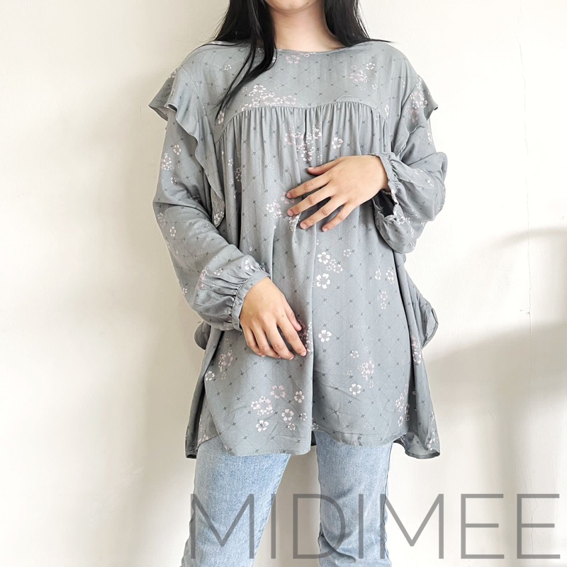 COD Kemeja /Atasan Wanita Korea long sleeve Rayon Premium