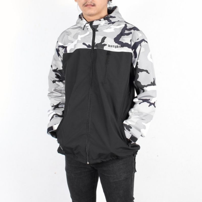 WANGKERS Original Jaket Pria Casual Reglan Outdoor Taslan Motif Army - Casual Jacket