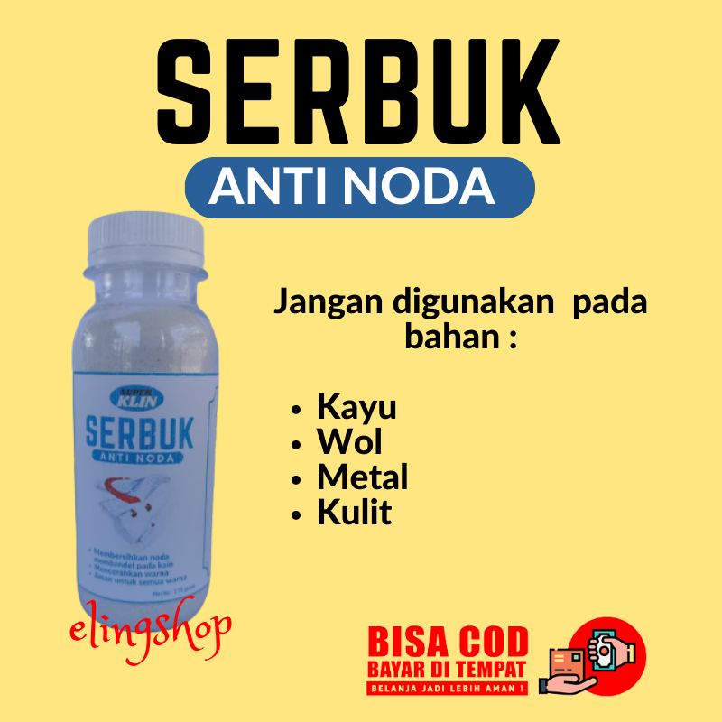 Paket 2 Botol Serbuk Pembersih Penghilang Anti Noda Pakaian Baju Warna Berwarna Bandel Membandel Ampuh 115 gram