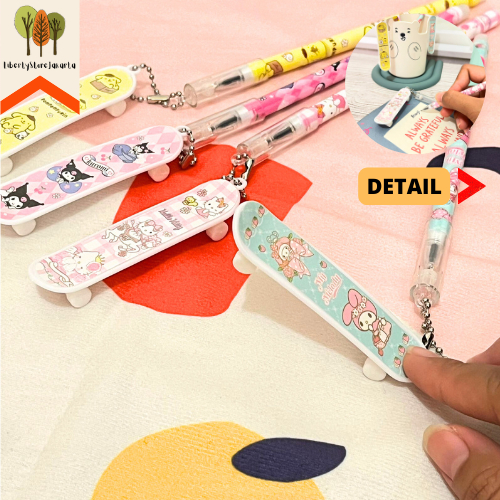 

Pulpen Gel Gantungan Skateboard Motif Sanrio Kuromi PomPomPurin Melody Hello Kitty Tinta Hitam 0,38mm Tersedia Refill Pen Gel Stationery For School Alat Tulis Kantor Sekolah Ready Grosir Kado Ulang Tahun READY COD