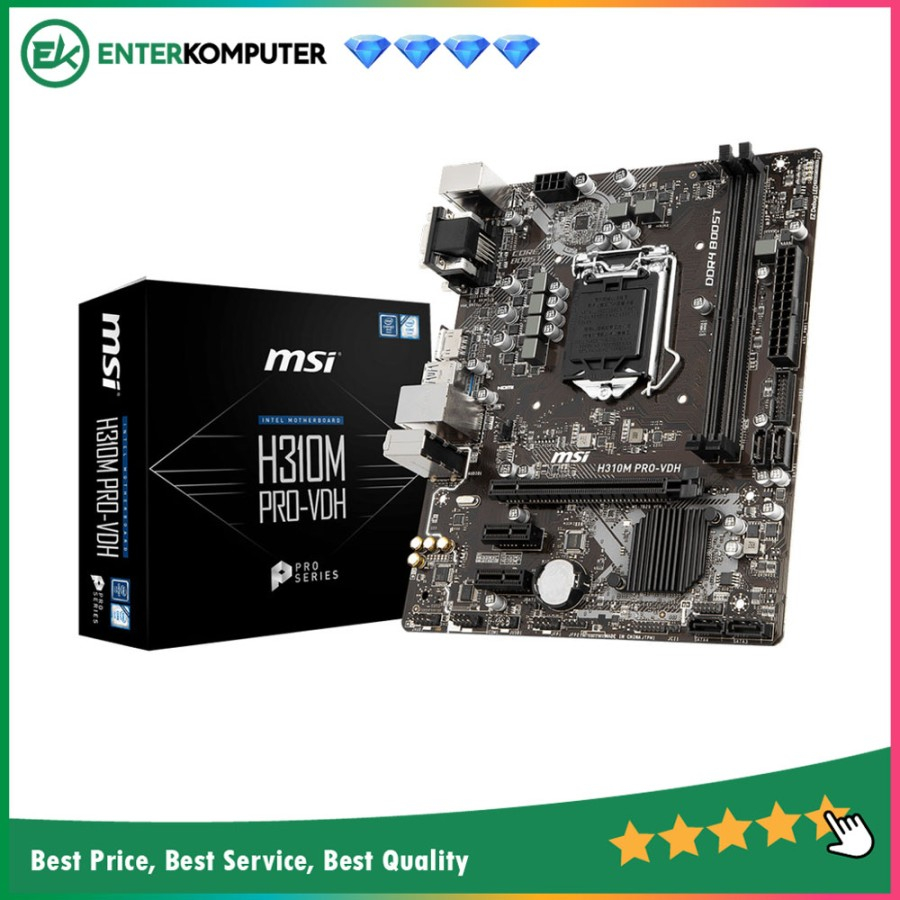 MSI H310M Pro-VDH (LGA1151, H310, DDR4, USB3.1, SATA3)