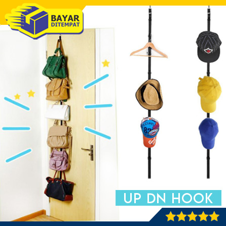 UP DN HOOK Hanger Gantungan Baju Tas Topi Pintu Rack Organizer Fashion