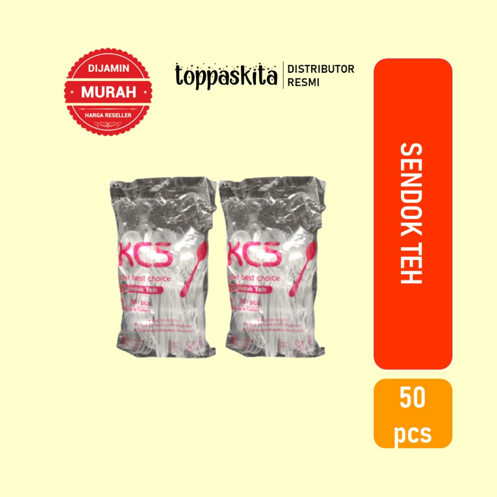 Sendok Teh Plastik Bening KCS / Sendok Kue Puding Eskrim Tebal (50pcs)