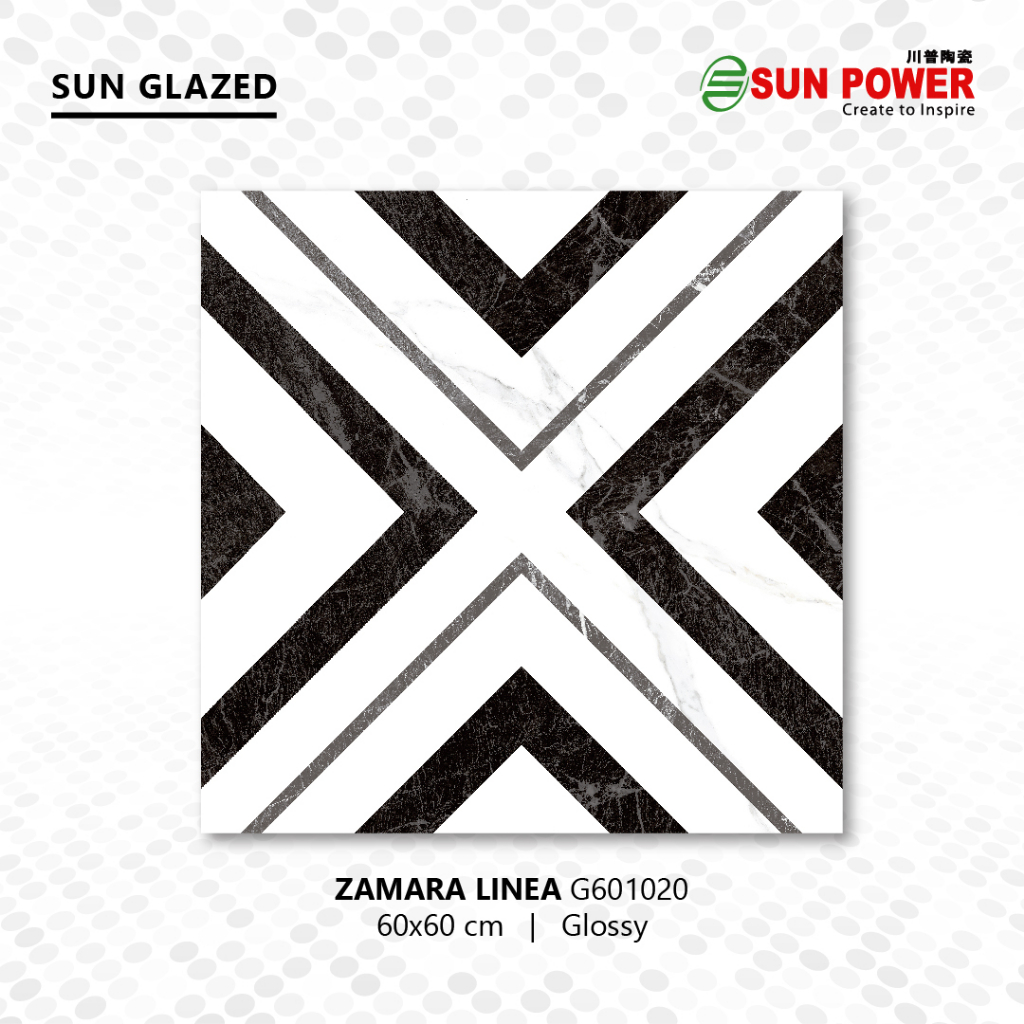 Keramik Lantai Body Putih Glossy - Zamara Linea 60x60 | Sun Power
