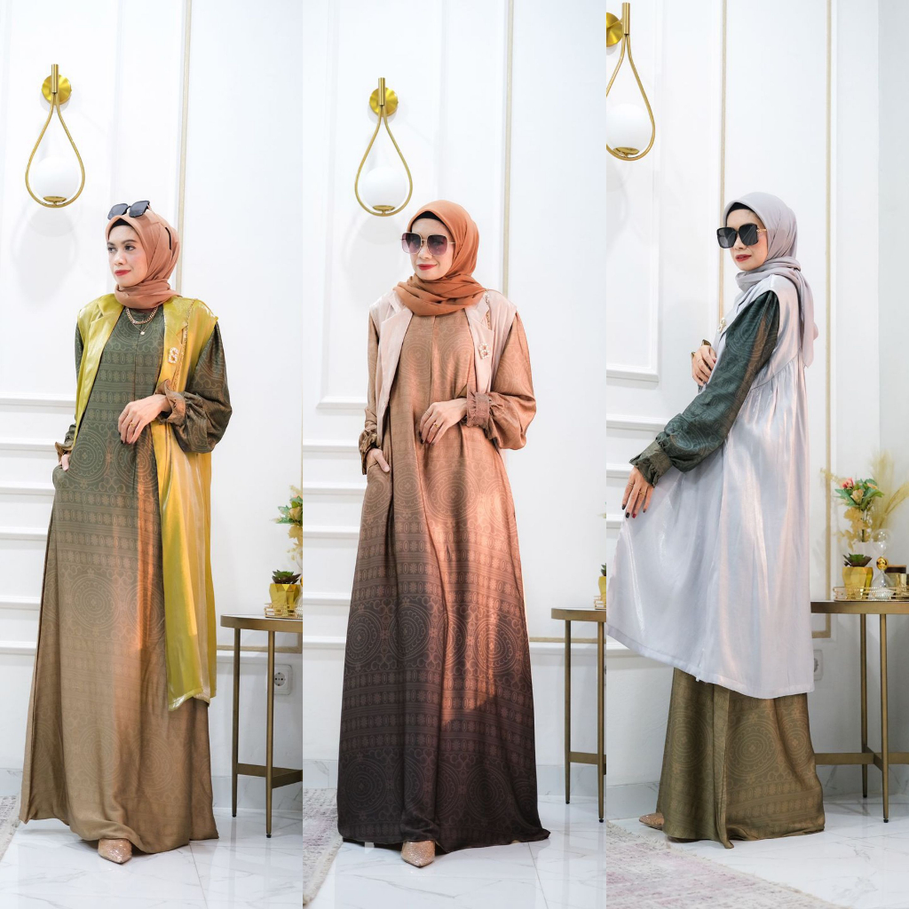 T359 AYRA DRESS VOL 3 SET OUTHER OMBRE WANITA MUSLIMAH KEKINIAN VIRAL ORIGINAL REAL PICT GOOD QUALIT