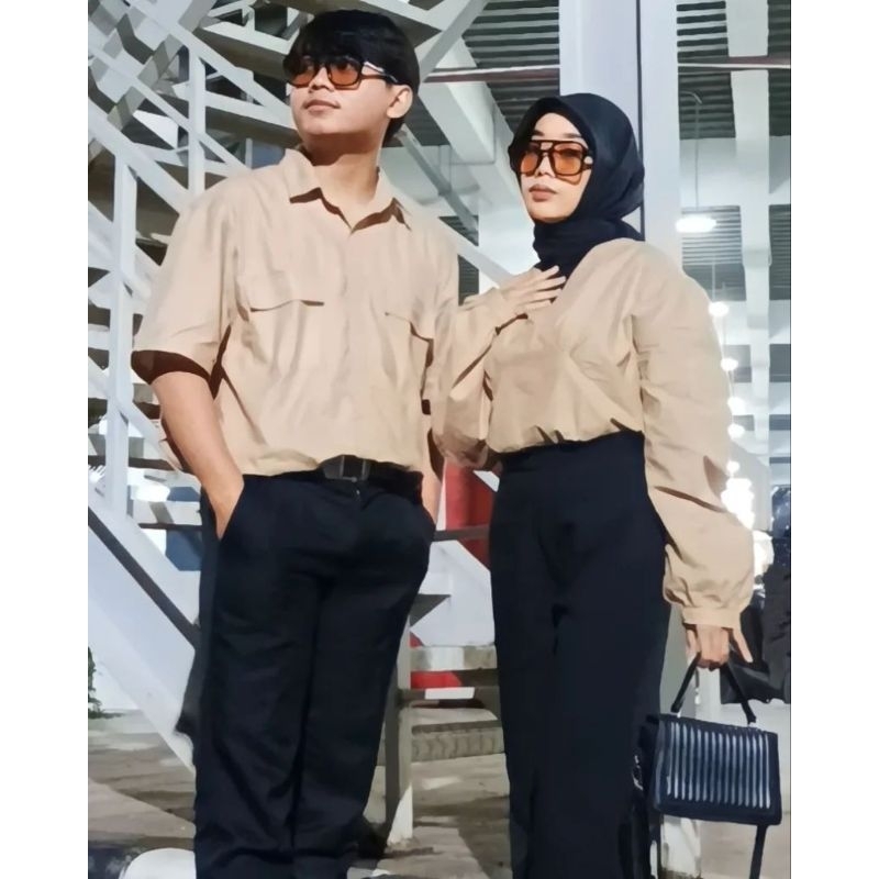 Hamka Couple Top - Set Couple Blouse dan Kemeja Pria Korean Style - Baju Couple