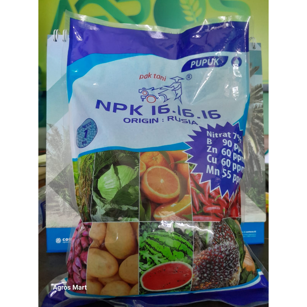 Pupuk NPK 16-16-16 Biru NPK Pak Tani 50 kg NPK Rusia repack 1kg