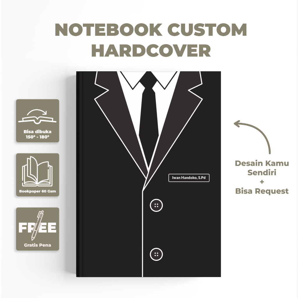 

NOTEBOOK CUSTOM PROFESI / BUKU CATATAN /CUTOM UNIK / HADIAH / notebook custom keren