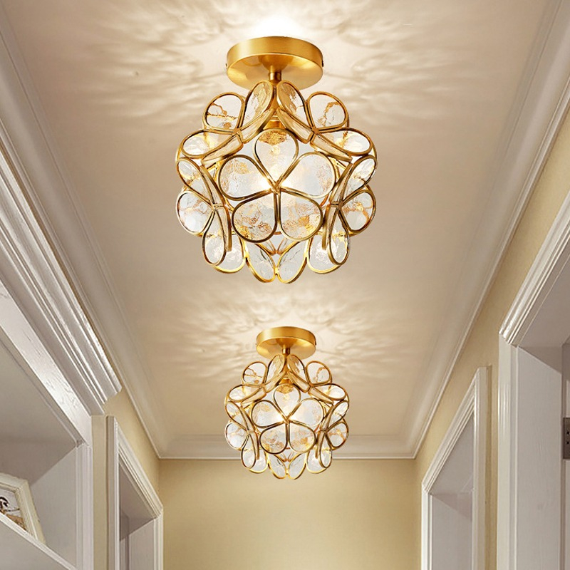 Home Lighting Lampu Kristal Bunga Lampu Plafon Simple Minimalis Lampu Gantung Kristal Bulat ceiling lampu