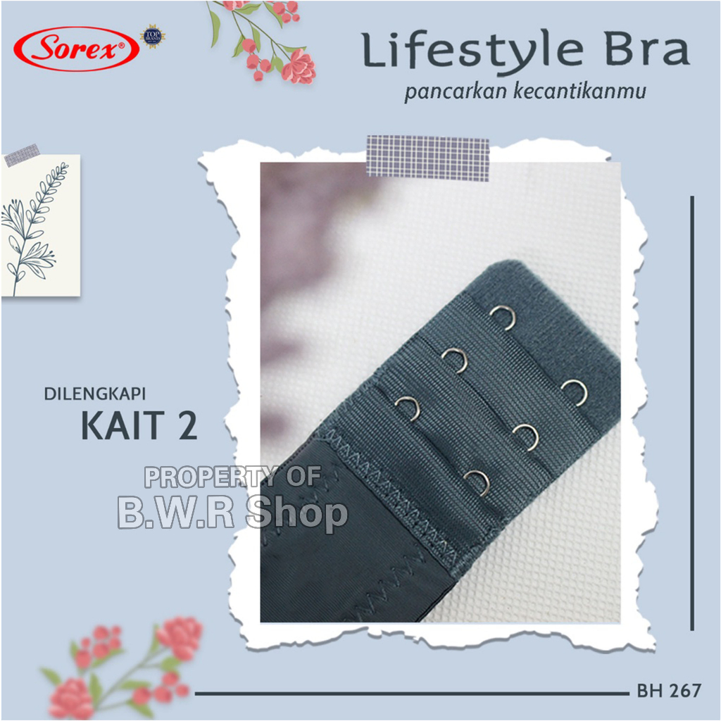 Sorex Lifestyle Bra 267 Busa Sedang Kawat kait 2 Setara Cup B BH267 - Bwr