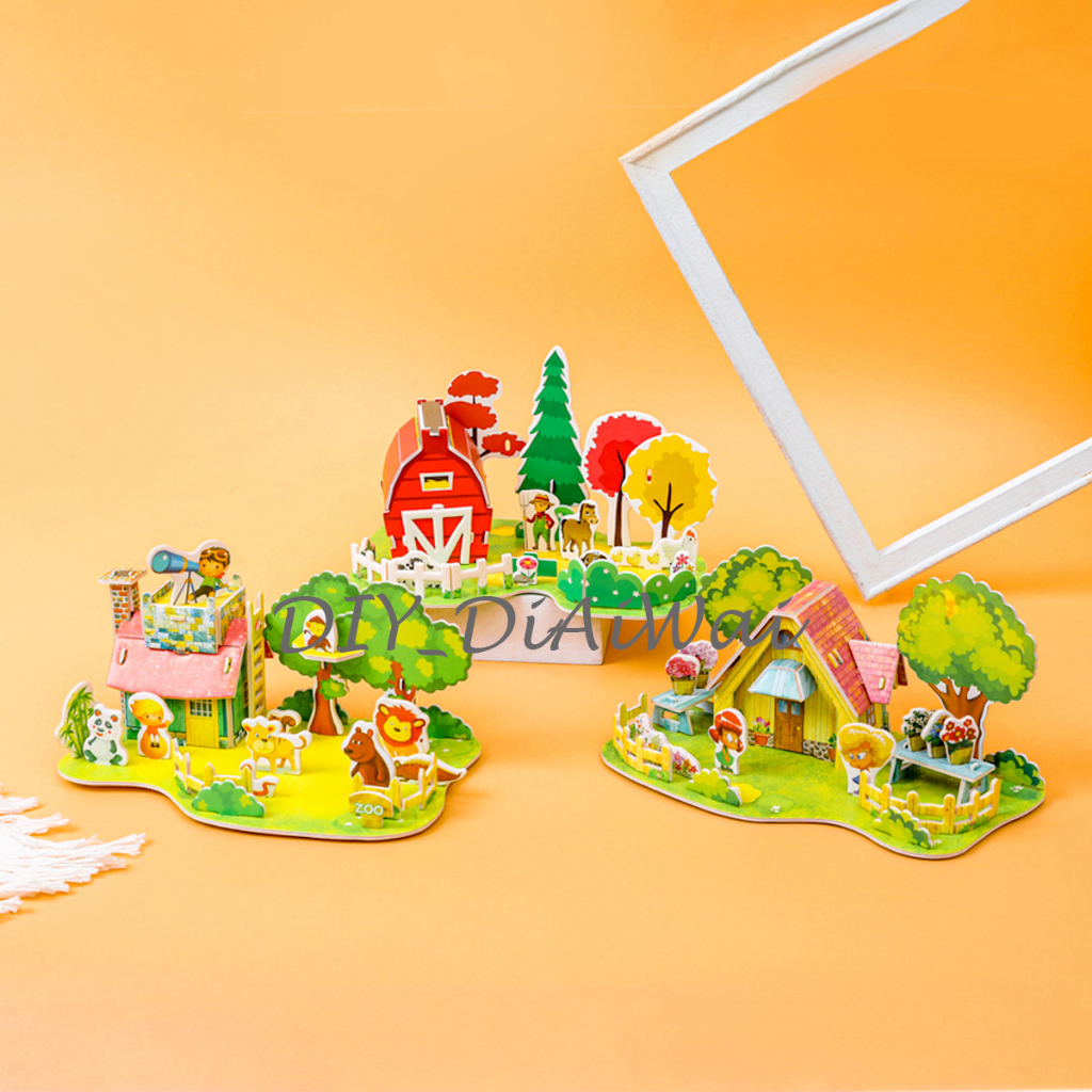 Puzzle 3D DIY bahan foam &amp; paper SMALL FARM mainan puzzle edukasi anak (kado,pajangan,dekorasi)