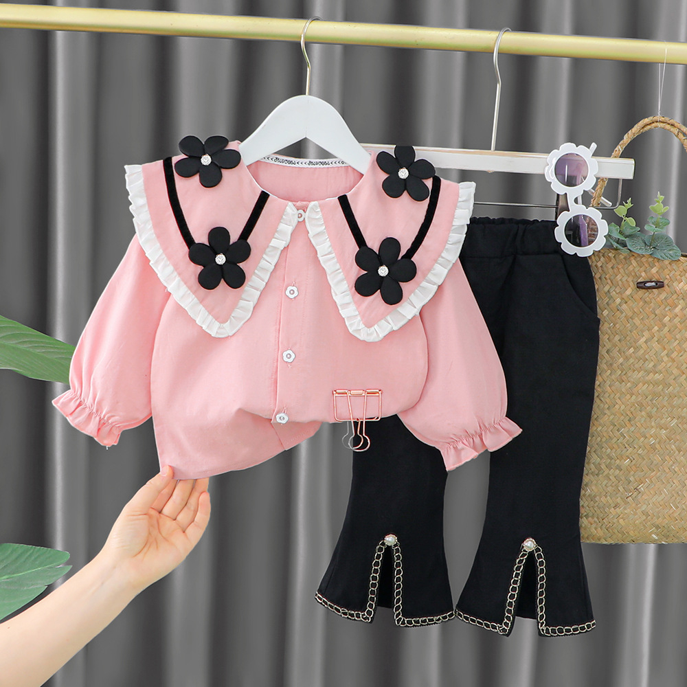 Setelan Kemeja Celana Cutbray Import Anak Perempuan Set Baju Lengan Panjang Anak Cewek