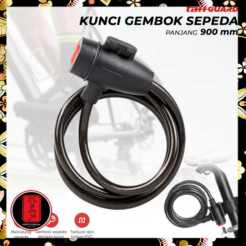 TaffGUARD Kunci Gembok Sepeda Anti Maling Lock - TY588YZ - Black