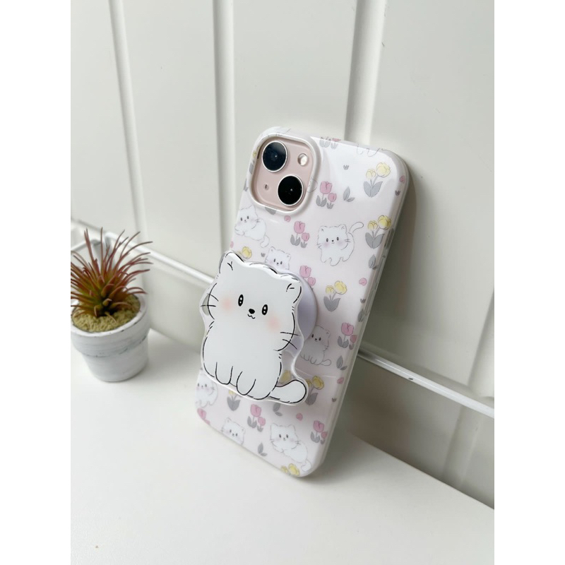 ◤HOT◢ (TERSEDIA SERI 15) Shabby Chic Animal Phone Case with Phone Grip (11 12 13 14 PRO PLUS/MAX PROMAX)