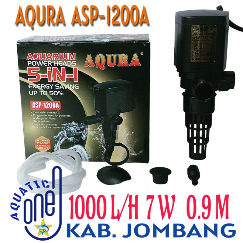AQURA ASP 1200 A mesin pompa filter celup akuarium ph power heads aquarium waterpump kolam lph water pump