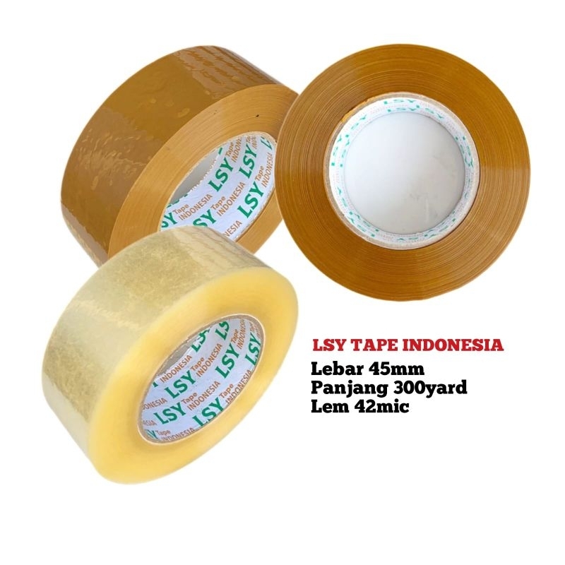 

lakban bening - cokelat termurah LSY TAPE 45mm x 300yard ( CHO )