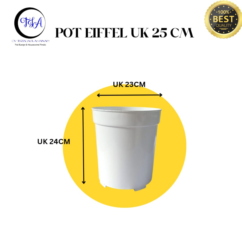 Pot tinggi usa UK 25 PUTIH/POT TINGGI PLASTIK