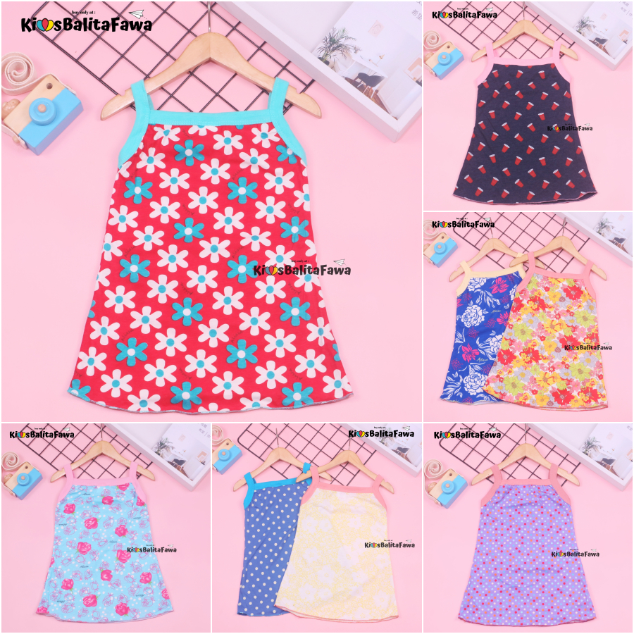 (Buy 1 Get 1) Dress Yukensi uk 1-2 Tahun / Daster Harian Anak Perempuan Murah Atasan Bahan Kaos Adem