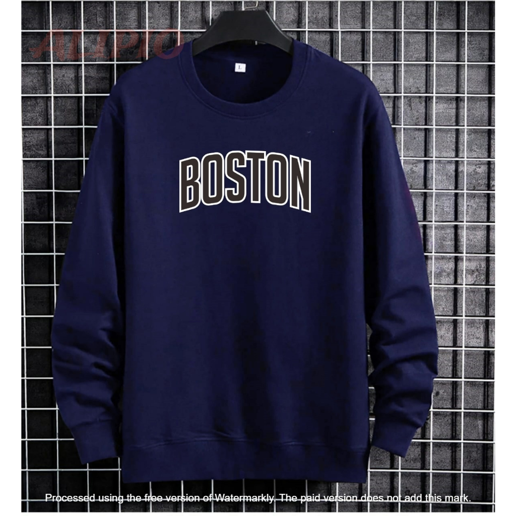 Sweater Crewneck Pria Wanita Boston Alipio / Basic Pria Termurah Kualitas Distro