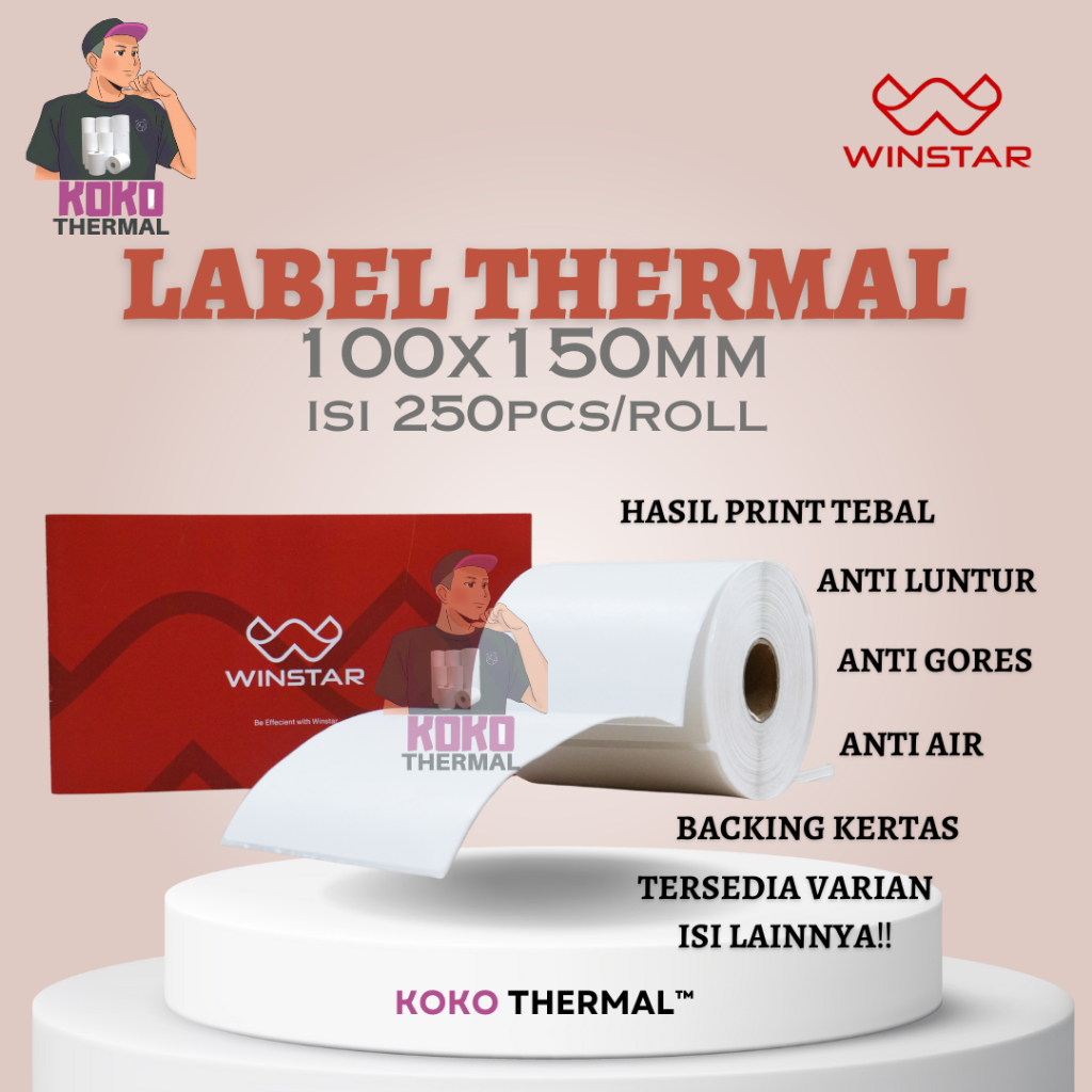 

Label Stiker Thermal 100x150 mm 10x15cm 250pcs