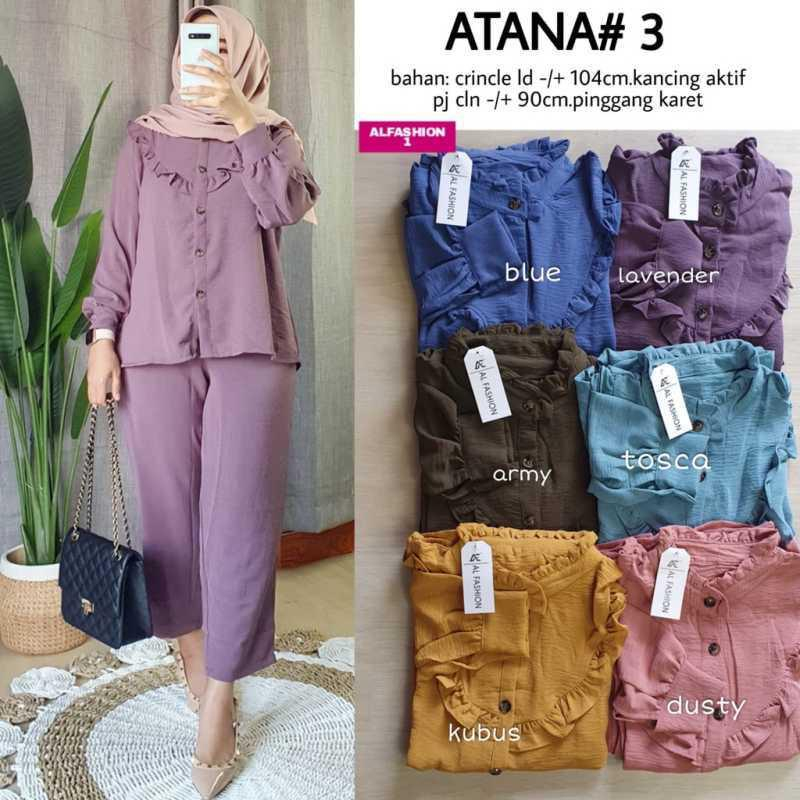 ATANA SET // SETELAN WANITA CRINCLE  ONE SET CRINGKEL AIRFLOW