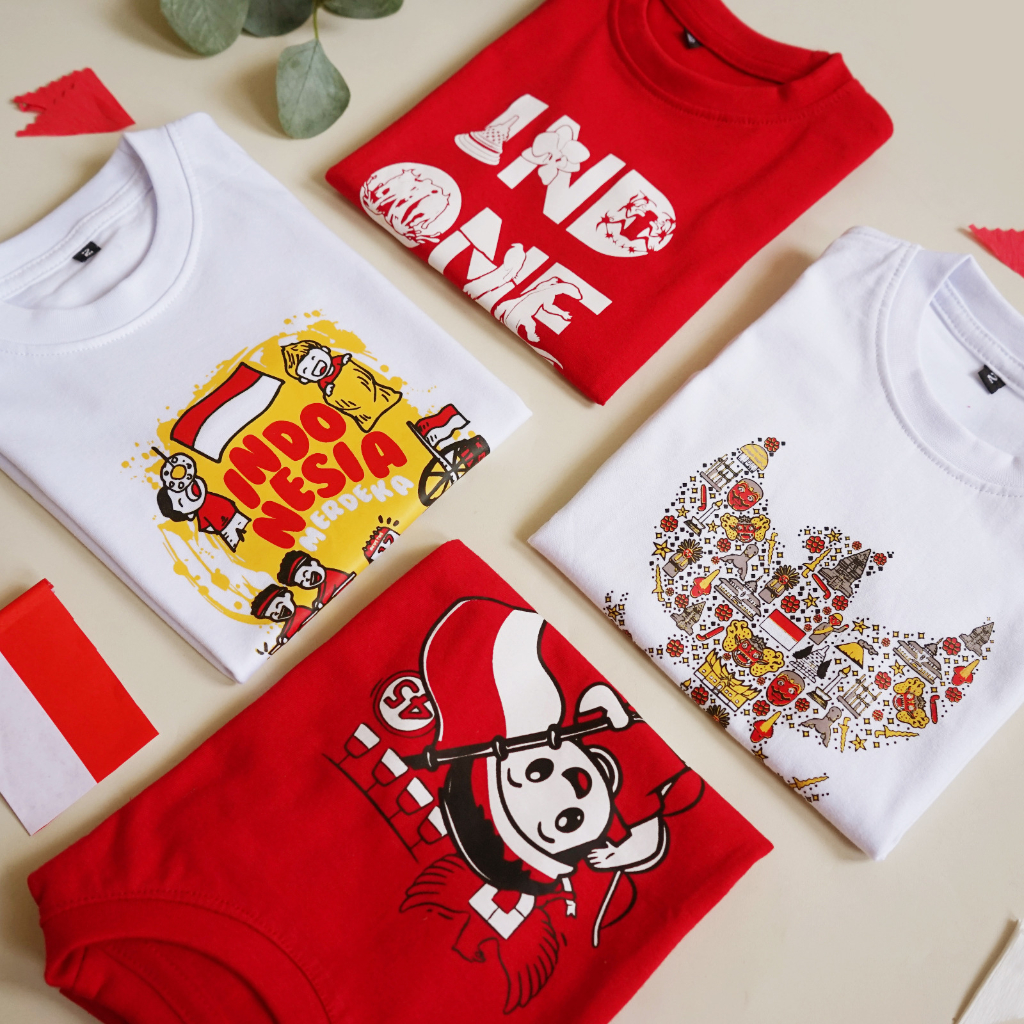 Kaos Kemerdekaan Anak / Baju Agustus Indonesia 1-7thn