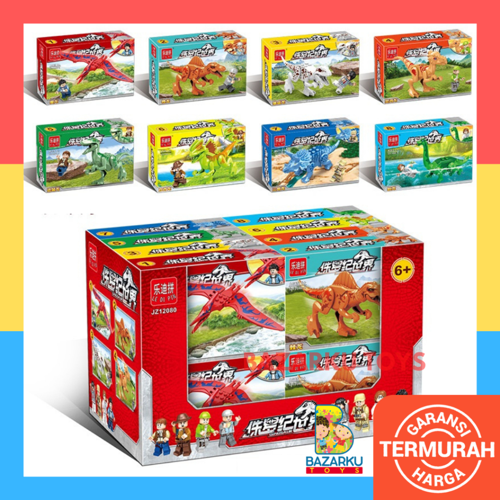 Block Dinosaurus Mainan Dinosaurus Mainan Balok Susun Block Bricks Mainan Balok Puzzle Bricks