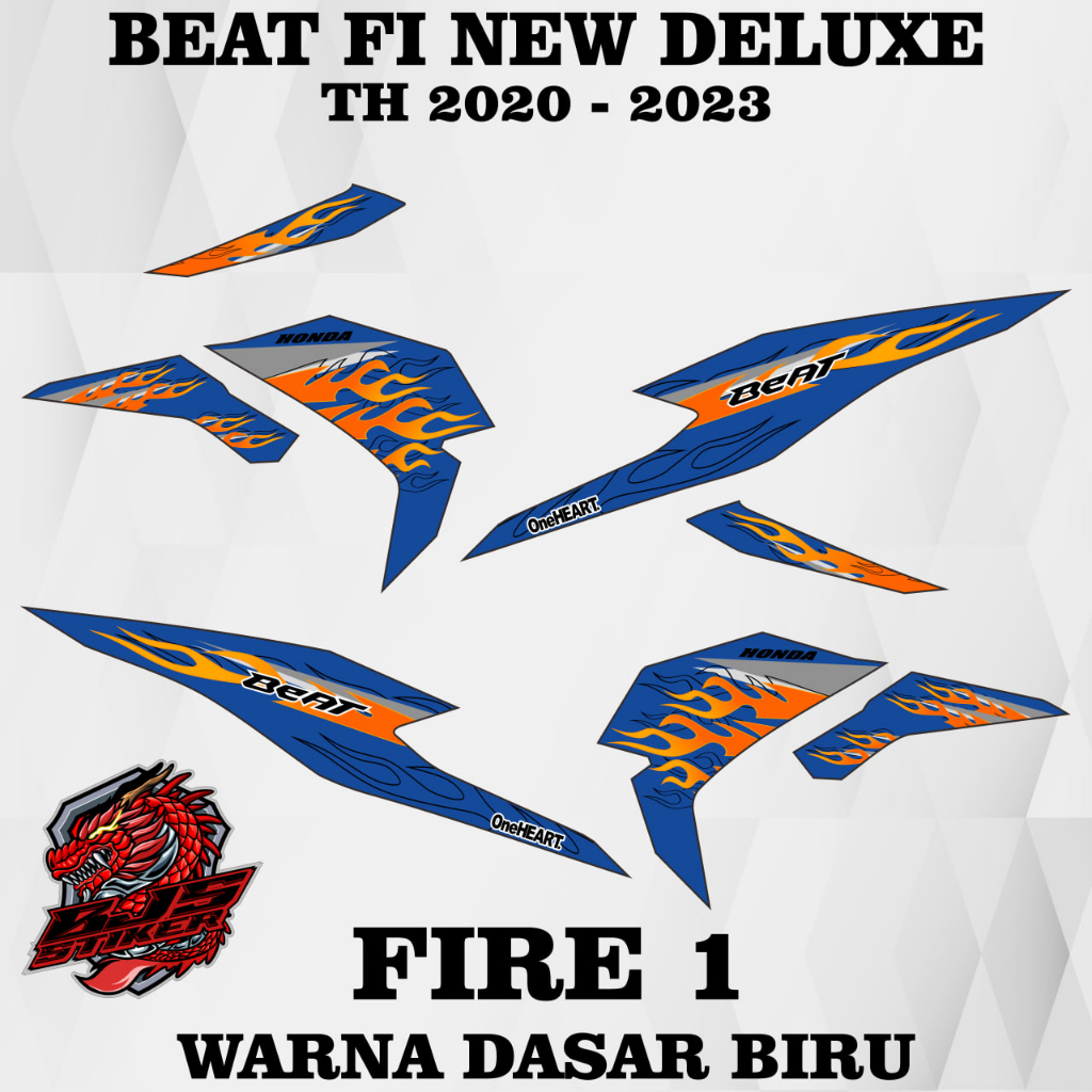 Striping beat fi new deluxe - Stiker Decal BEAT FI 2020-2023 FIRE 1 BIRU