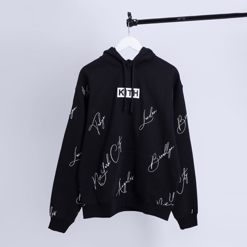 Kith City Script Hoodie Black